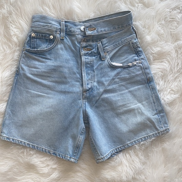 AGOLDE Criss Cross Upsized Denim Shorts - Picture 3 of 8